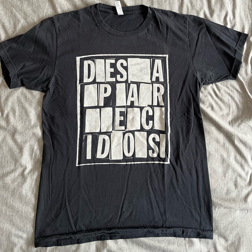 Desaparecidos, saddle creek/bright eyes/conor oberst tour shirt, pink, emo, band